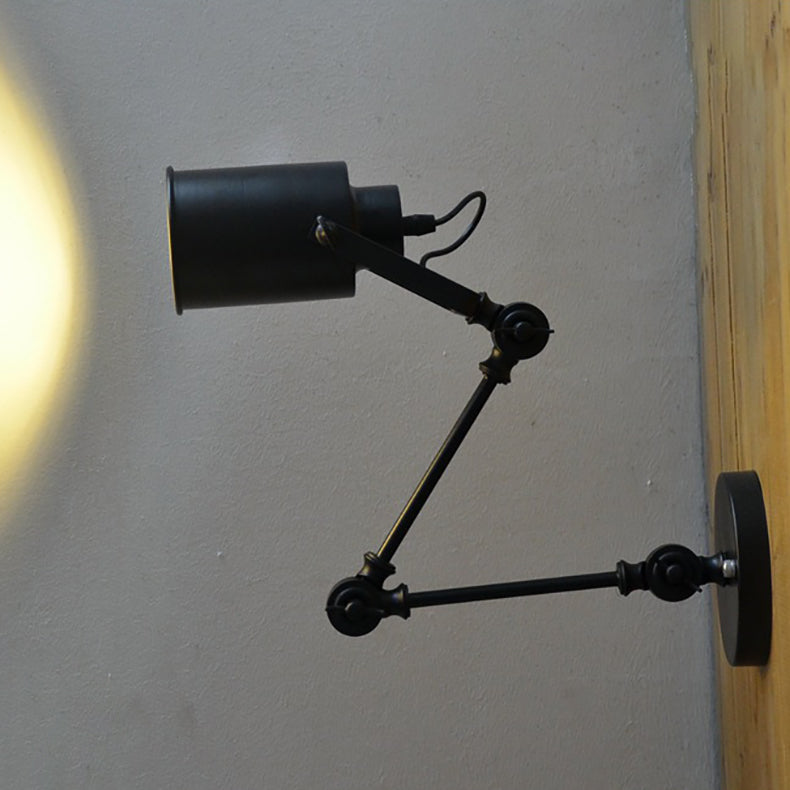 Cylinder Swing Arm Iron Wall Lamp