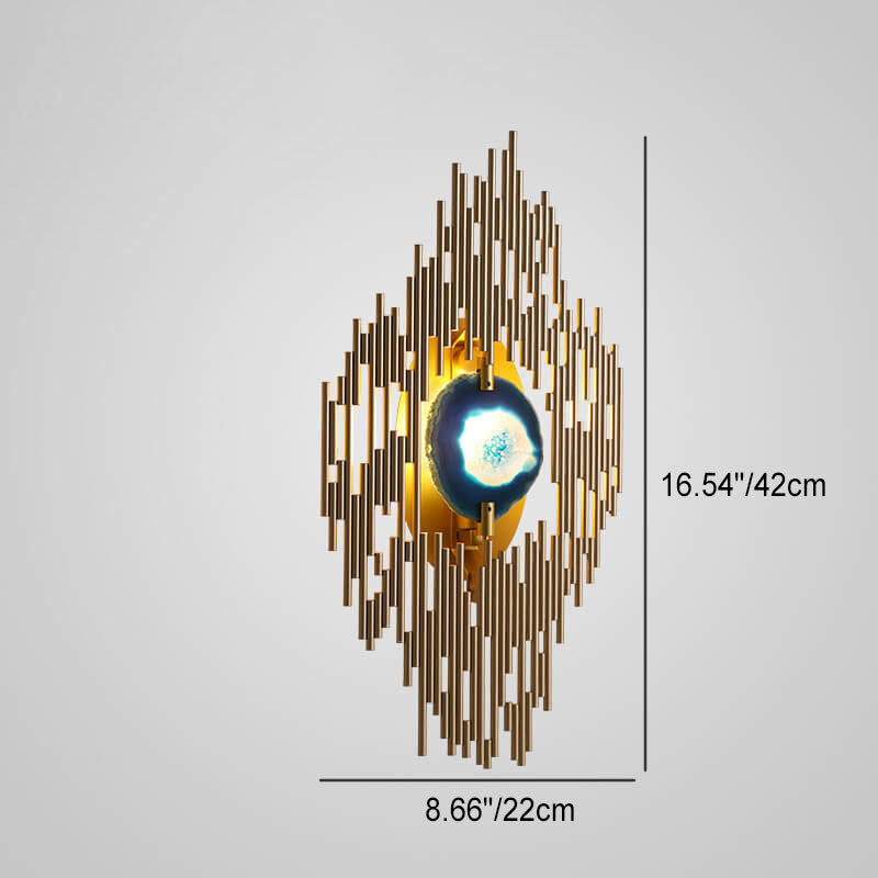 Metal Tube Blue Agate Wall Lamp
