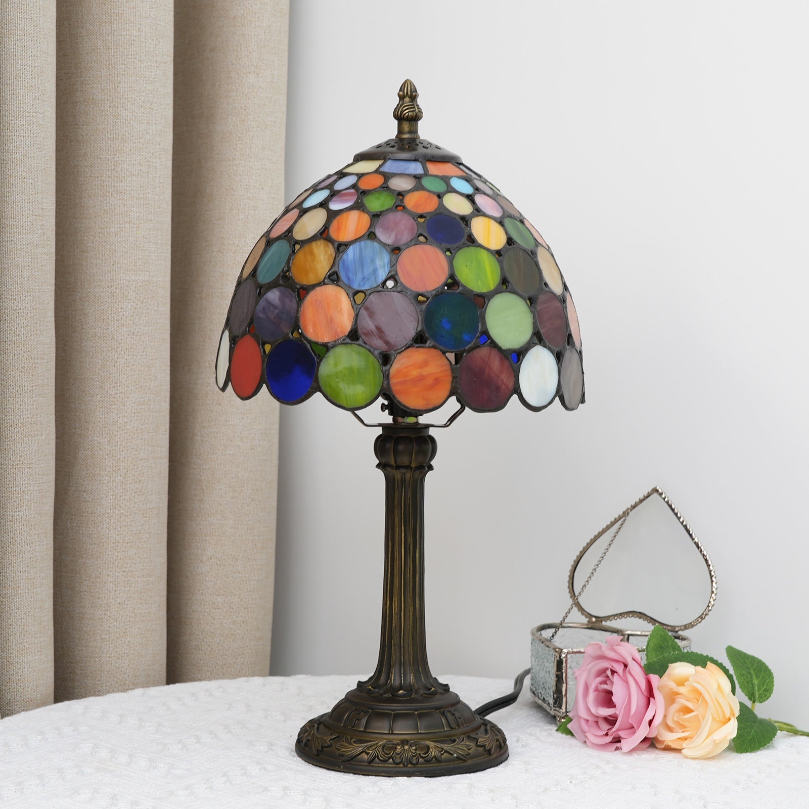 Resin Glass Dome Round Table Lamp