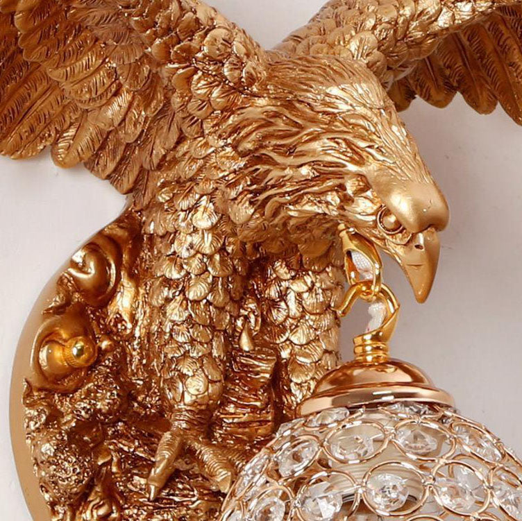 Resin Eagles Crystal Wall Lamp