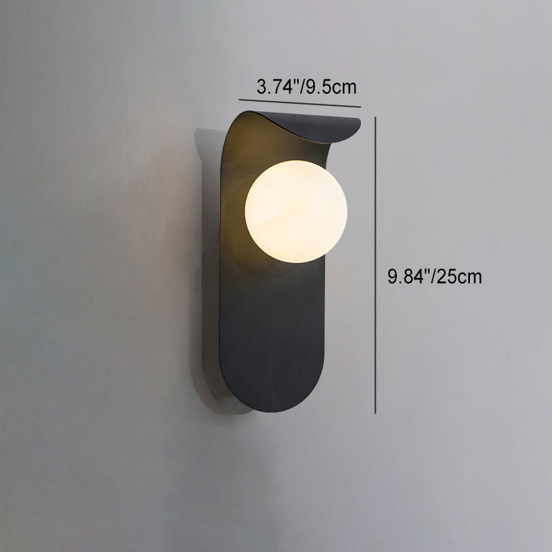 Curved Oval Orb Hardware Wall Lamp