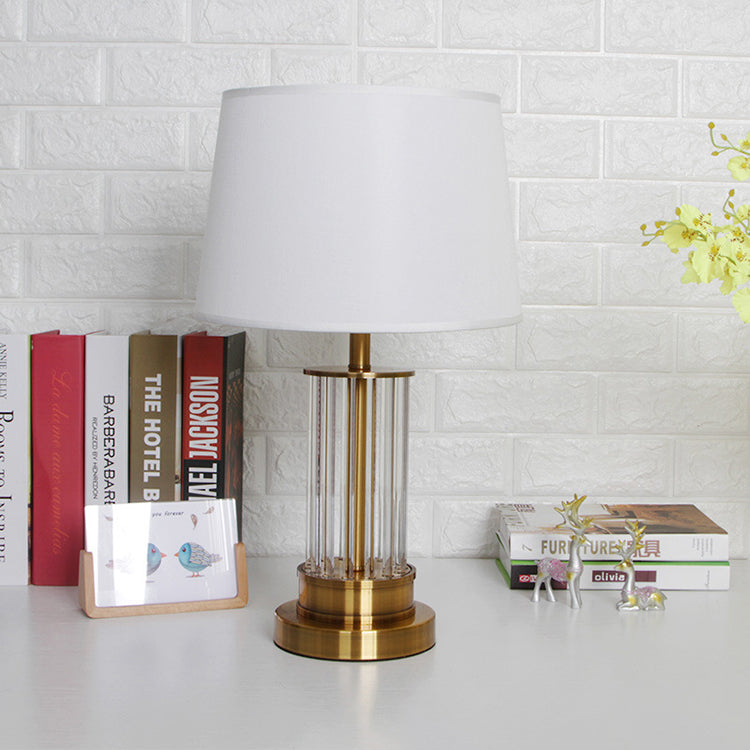 Round Cylinder Metal Crystal Table Lamp