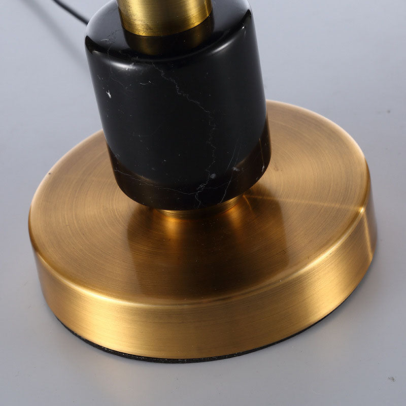 Cylinder Fabric Iron Marble Table Lamp