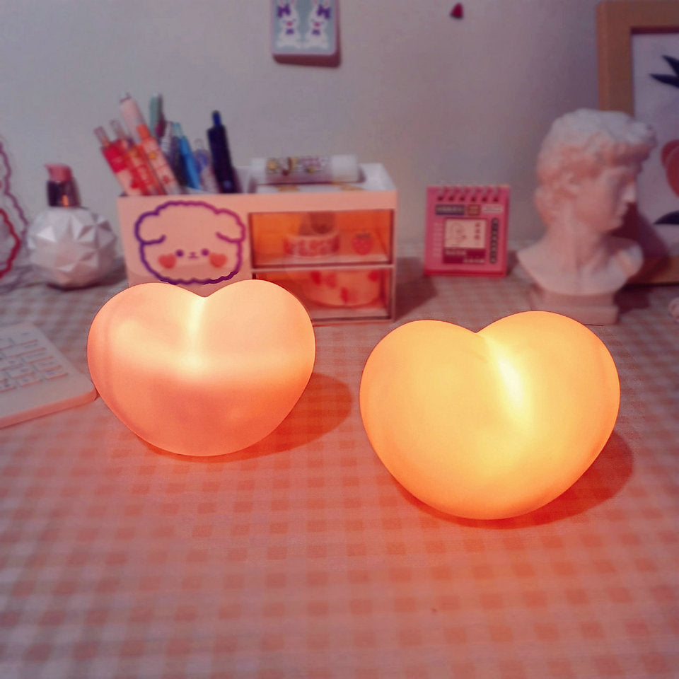 Rubber Coating Heart Night Table Lamp