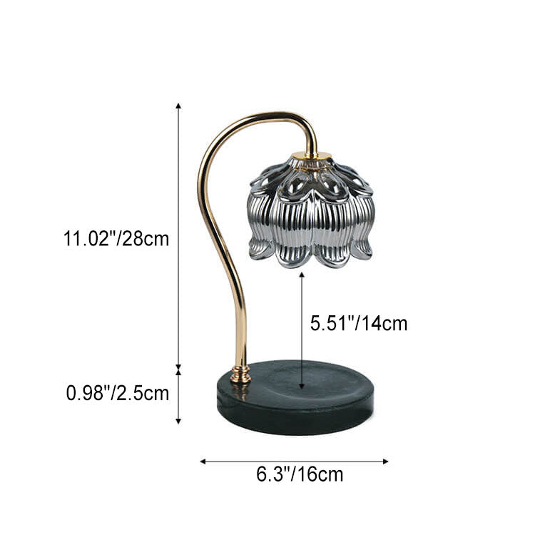 Bell Orchid Design Wood Table Lamp