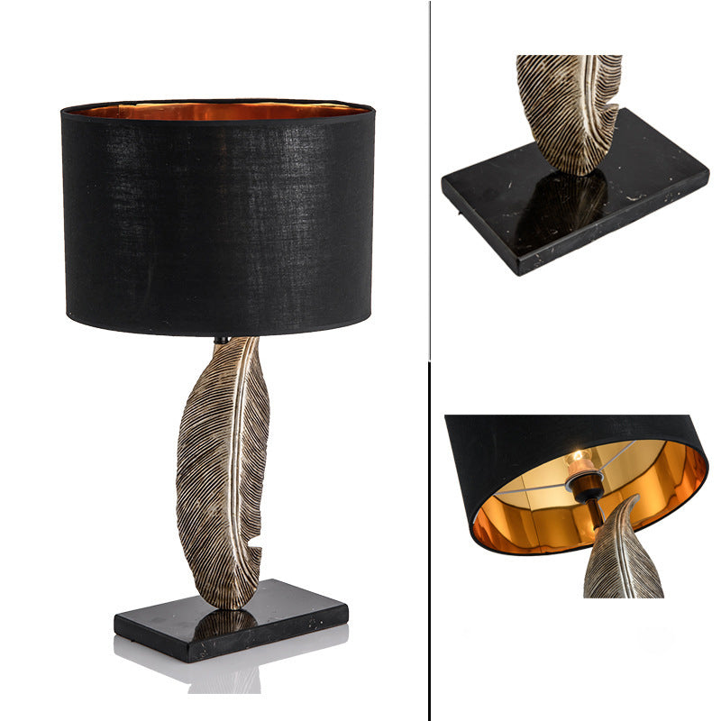 Leaf Resin Fabric Iron Table Lamp