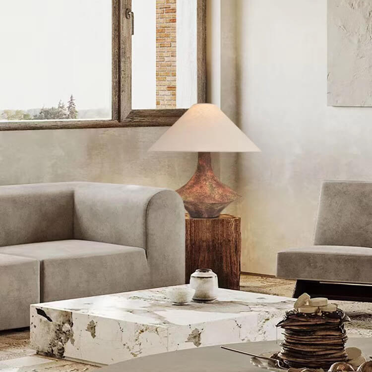 Cone Vase Ceramic Fabric Table Lamp