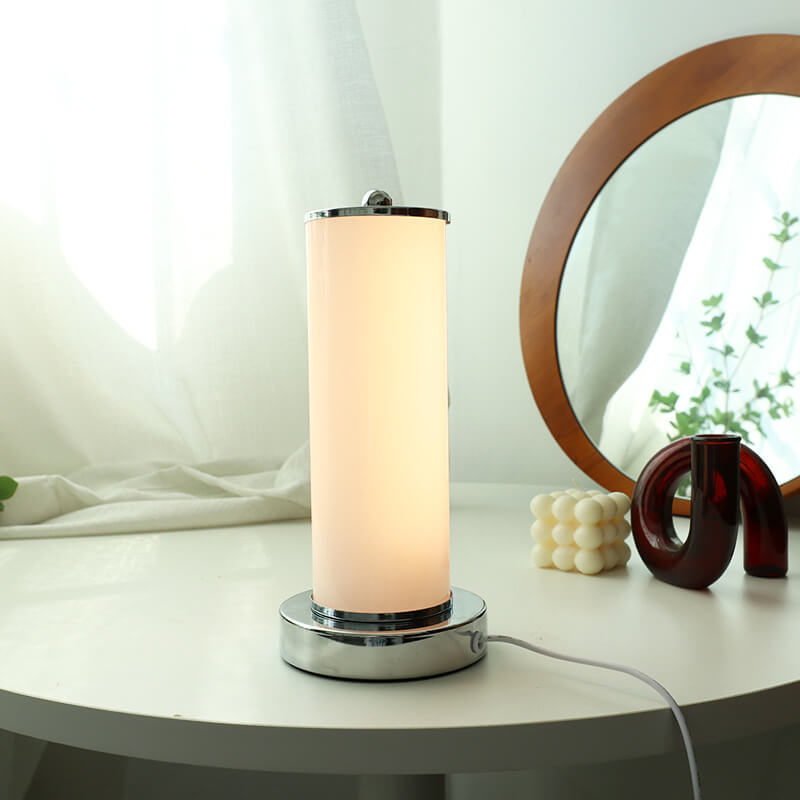 Glass Column Night Table Floor Lamp