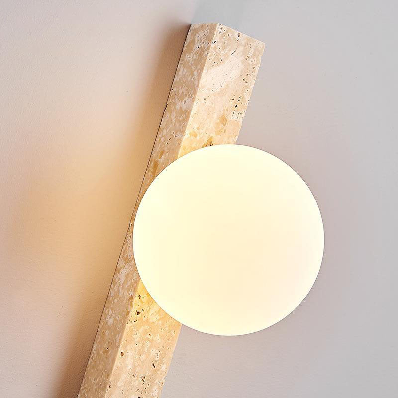 Long Strip Yellow Travertine 2-Light Wall Lamp