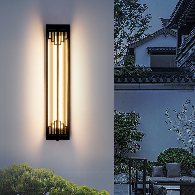 Rectangular Stainless Steel Glass Outdoor Light