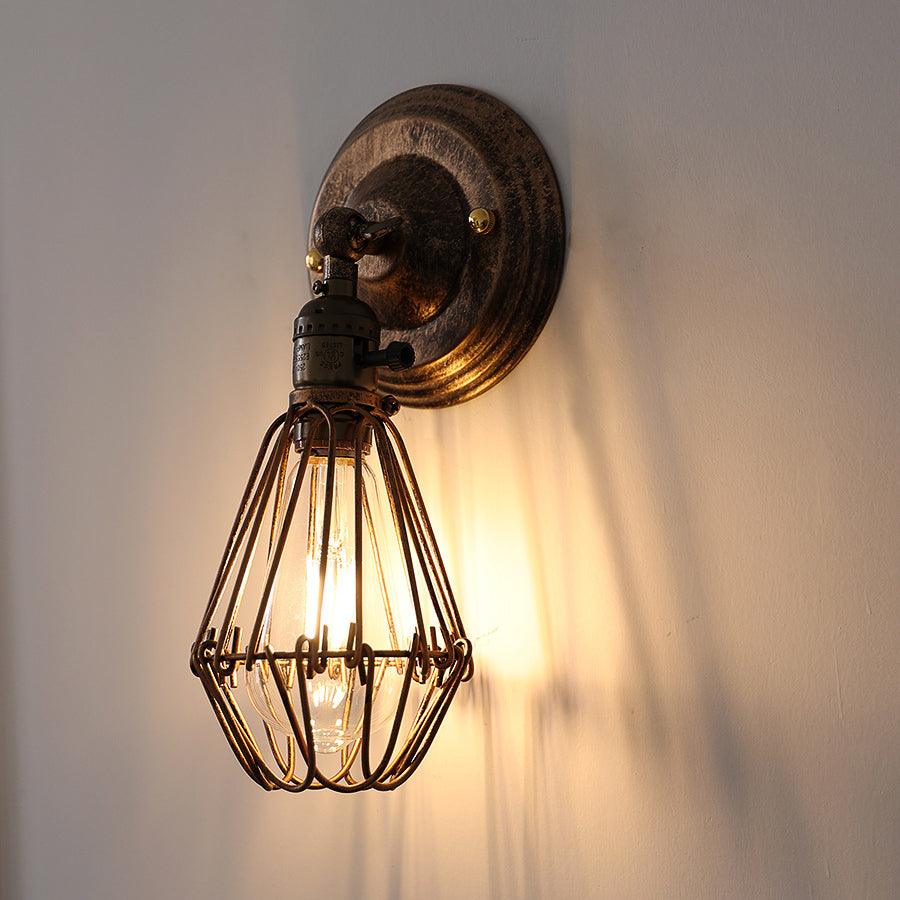 Cage Iron Living Room Wall Lamp