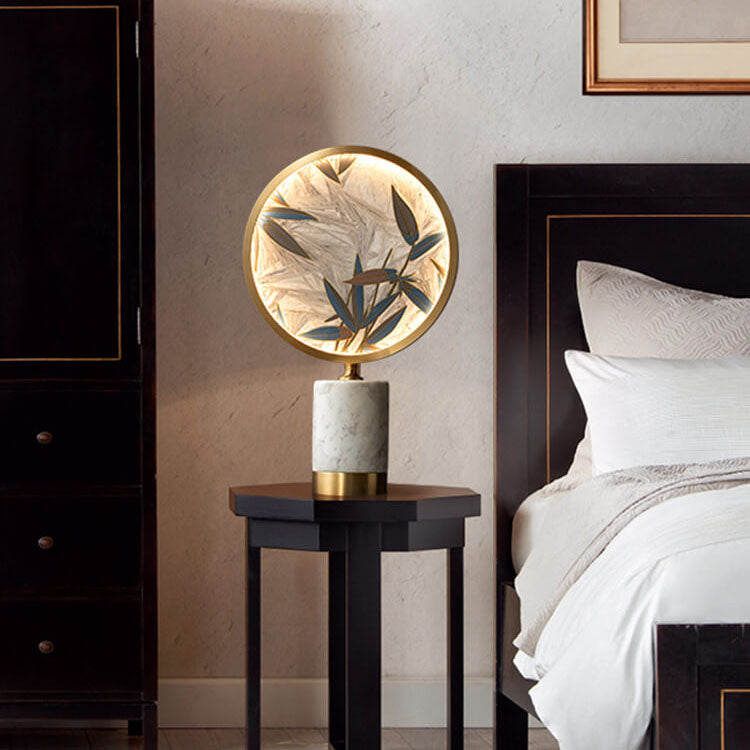 Hand Painted Enamel Round Table Lamp