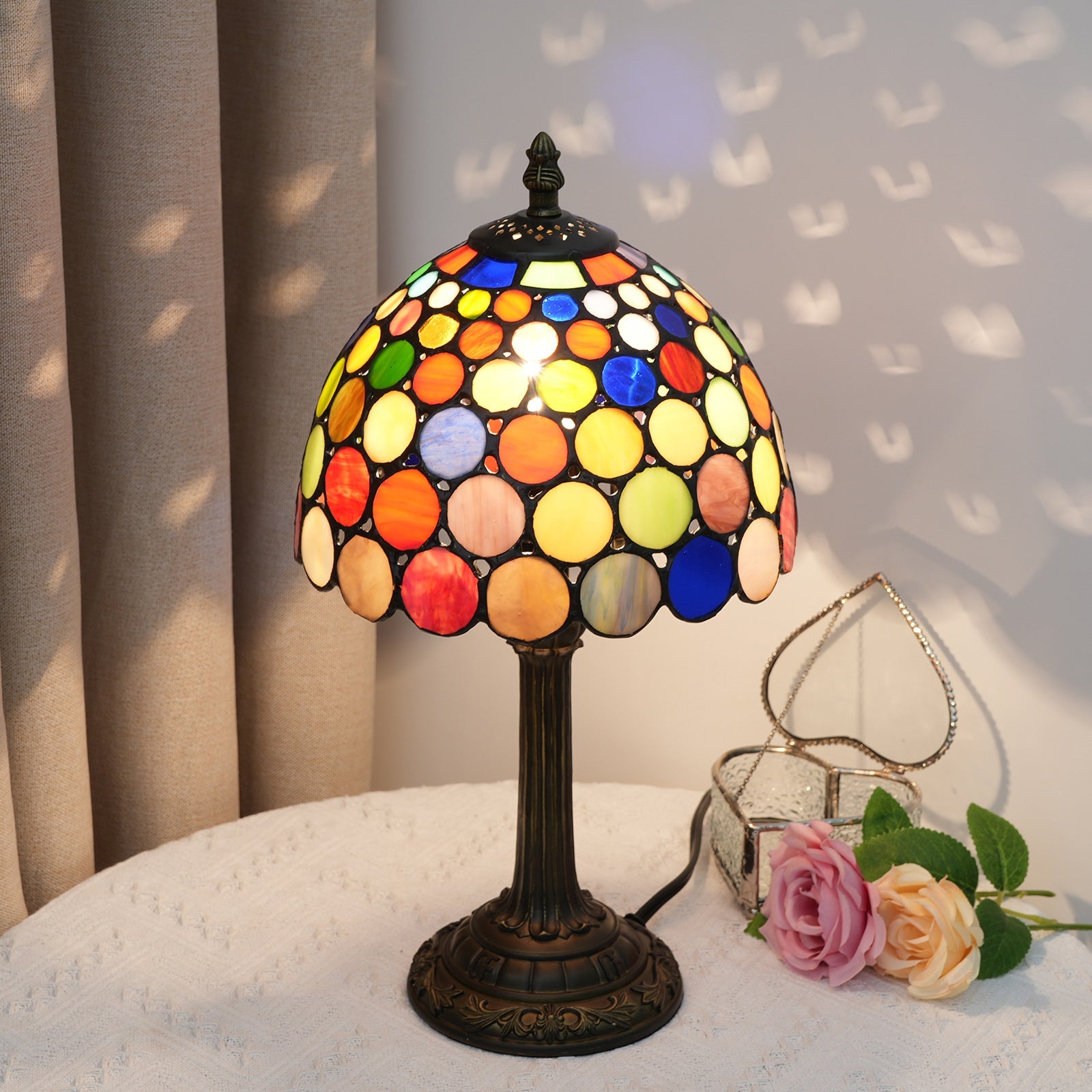 Resin Glass Dome Round Table Lamp