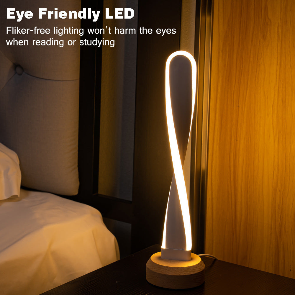 Elliptical Spiral Strip Beech Table Lamp