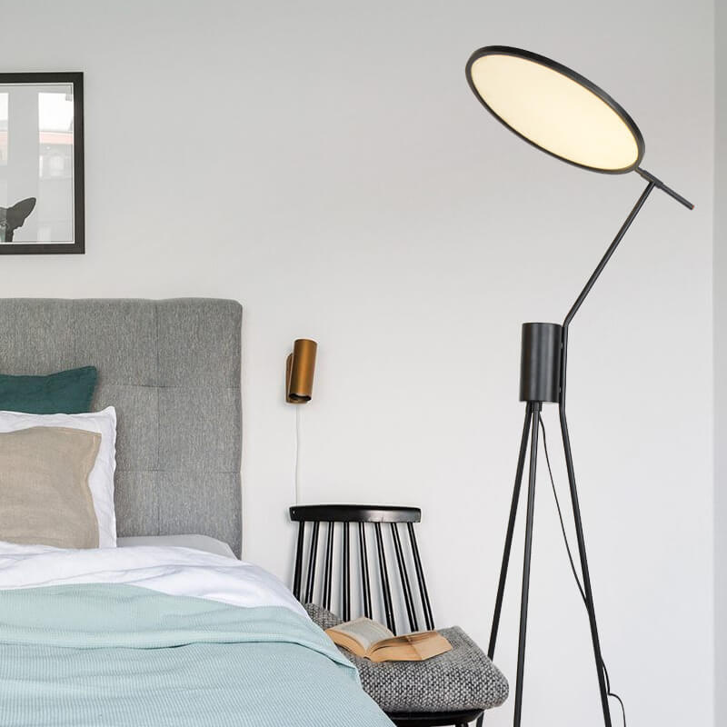 Fabric Round Iron Tripod Floor Lamp