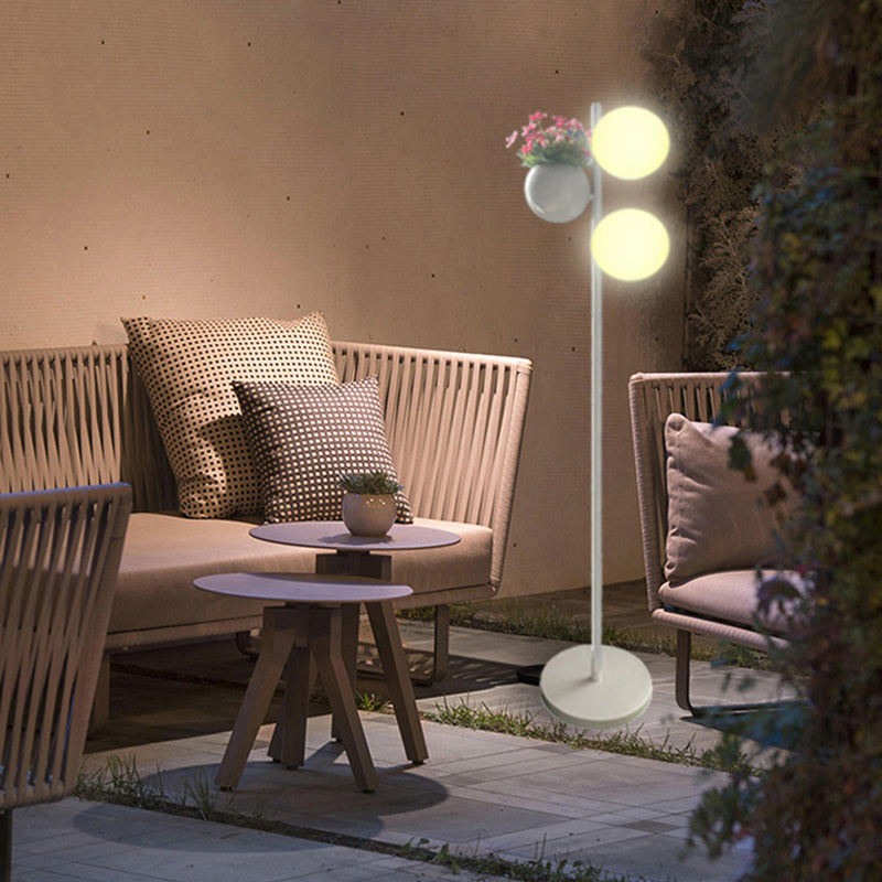 Flowerpot Decor PE Globe Outdoor Light