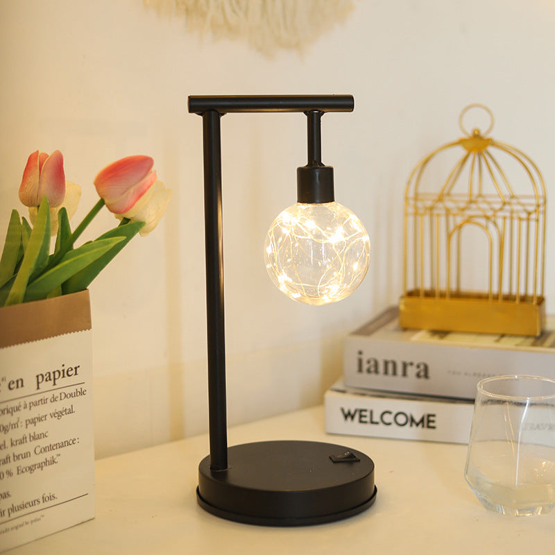 Ball Iron Battery Night Table Lamp