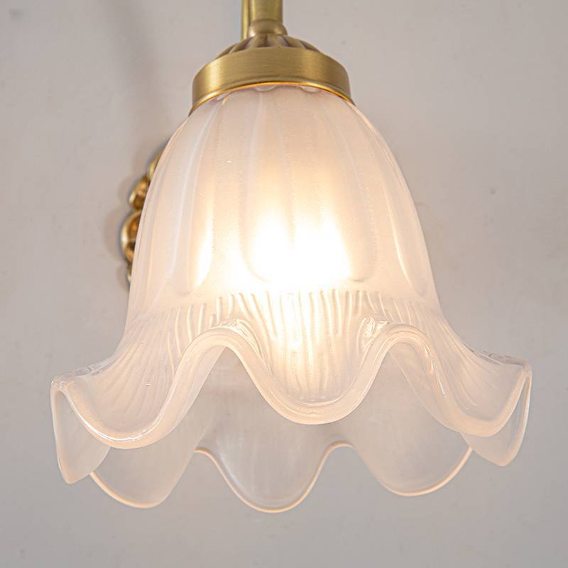 Floral Copper Glass Wall Lamp