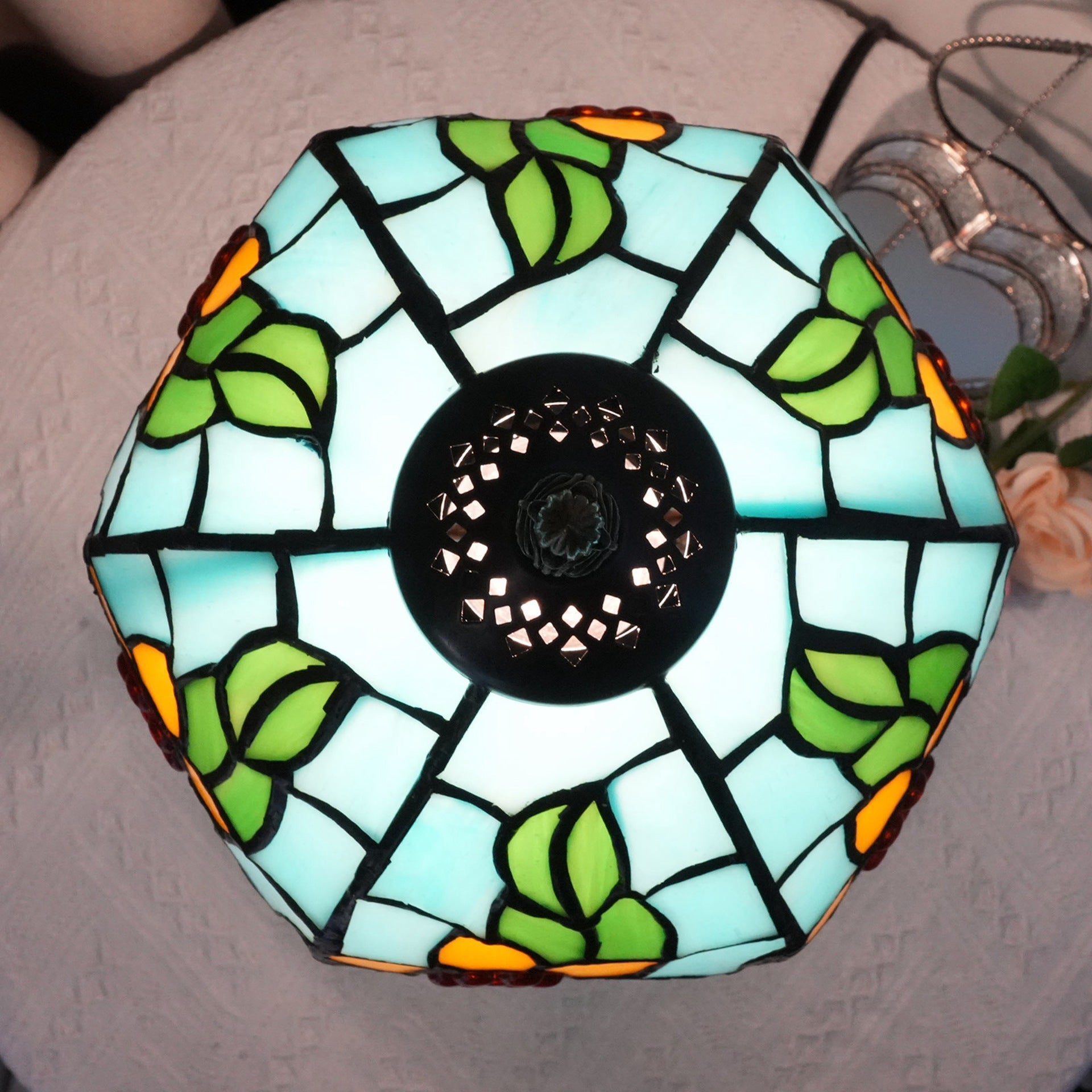 Resin Glass Dome Sunflower Table Lamp