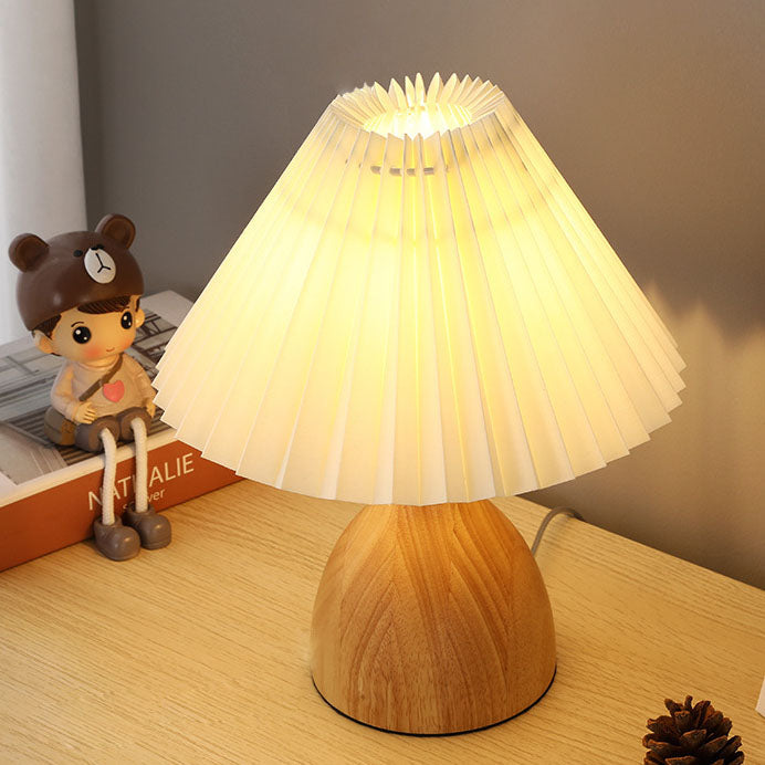Solid Wood PVC Lampshade Table Lamp