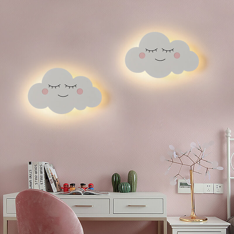 Clouds Iron Emoji Kids Wall Lamp