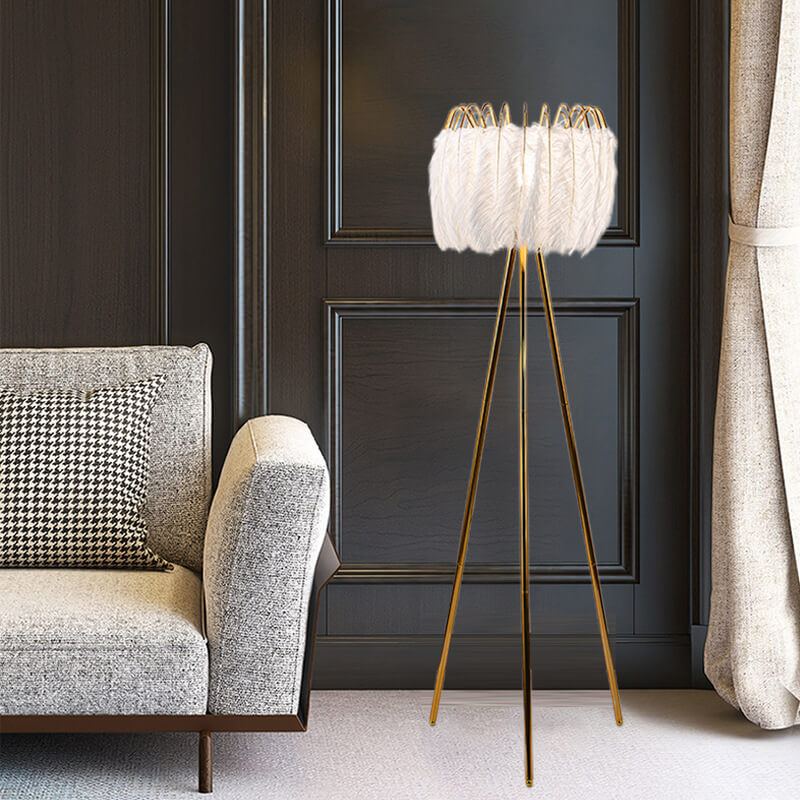 Feather Crown Tripod Floor Lamp