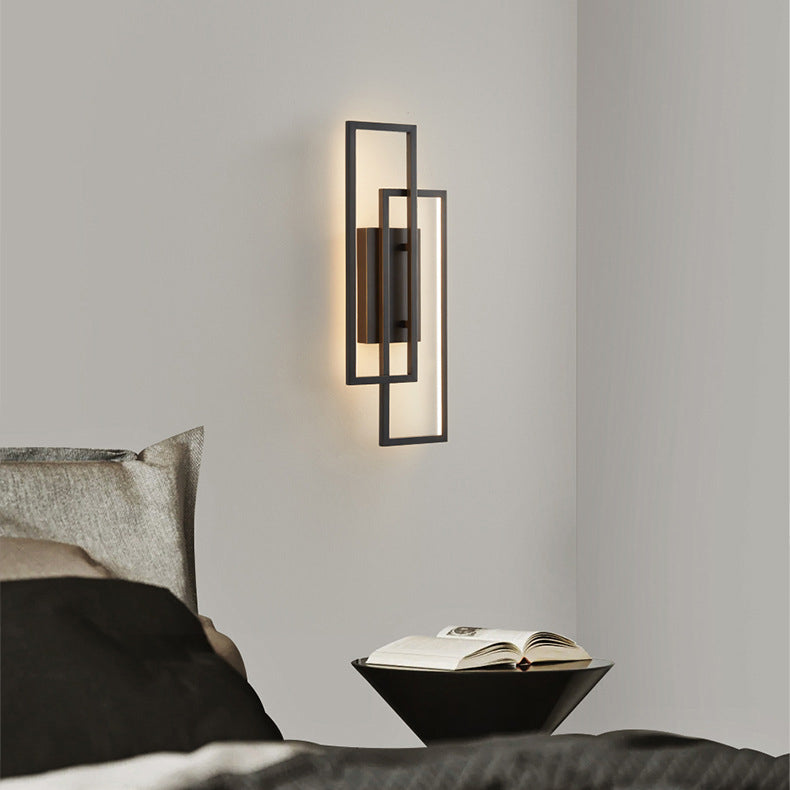 All Copper Rectangular Geometric Wall Lamp