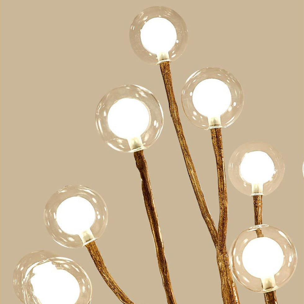 Branch Polymer Metal Glass 8-Light Table Lamp
