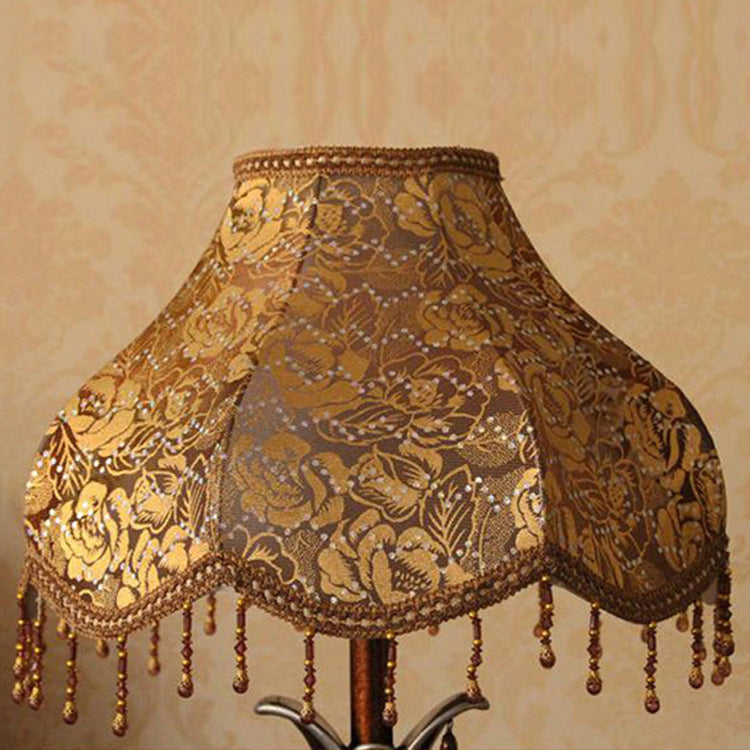 Peacock Flower Pattern Resin Table Lamp