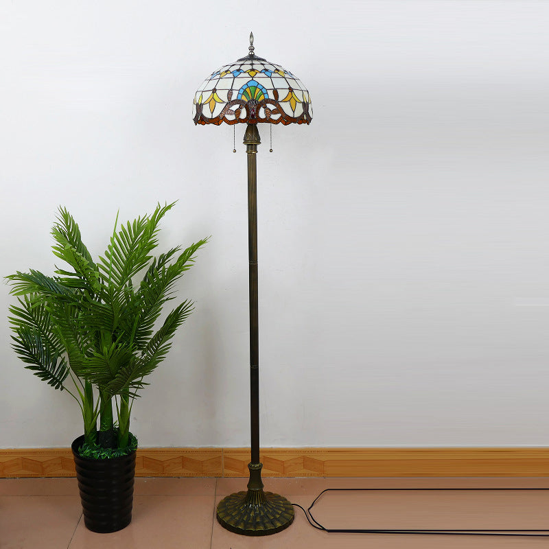 Column Iron Glass Living 3-Light Floor Lamp