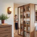 Oval Orb Solid Wood Wall Lamp