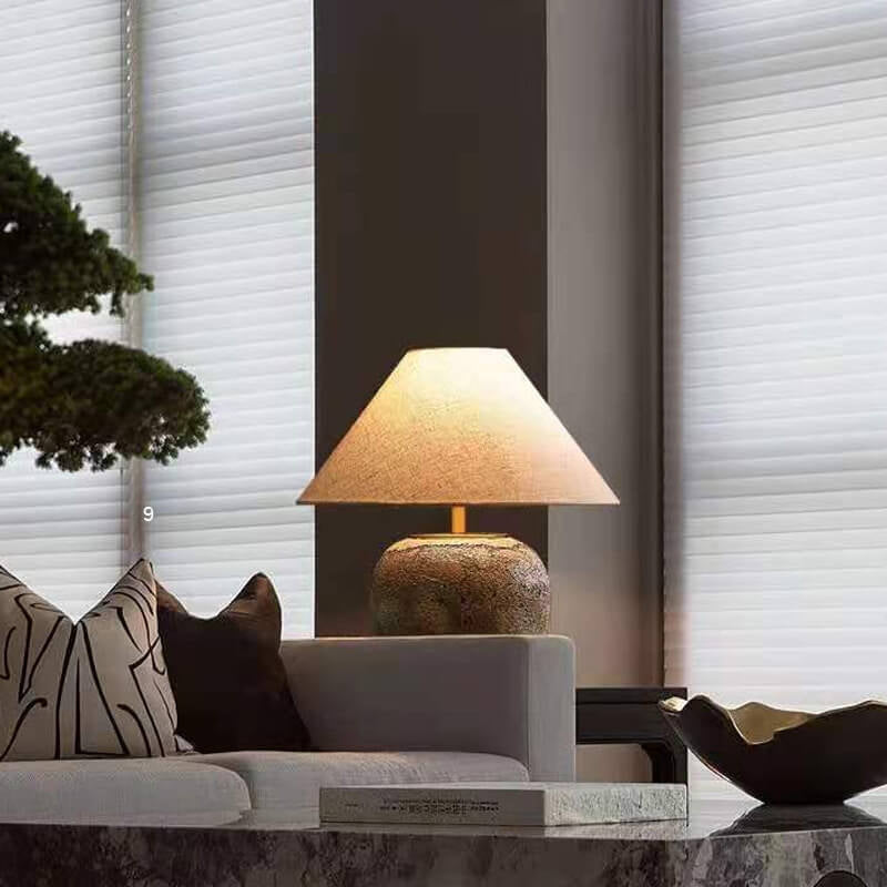 Fabric Ceramic Jar Table Lamp