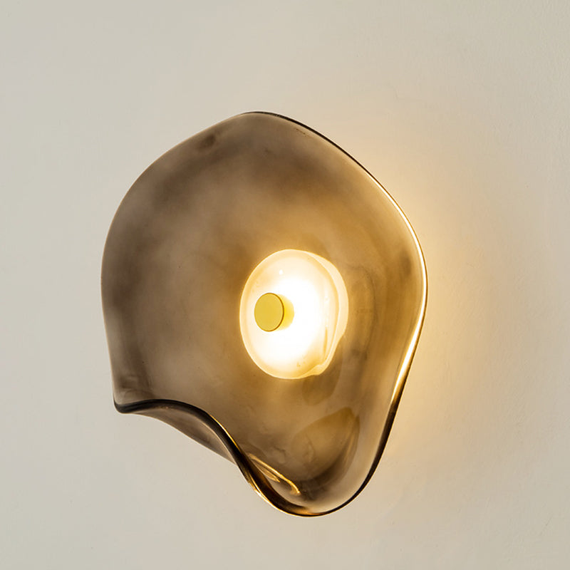 Iron Round Glass Living Wall Lamp