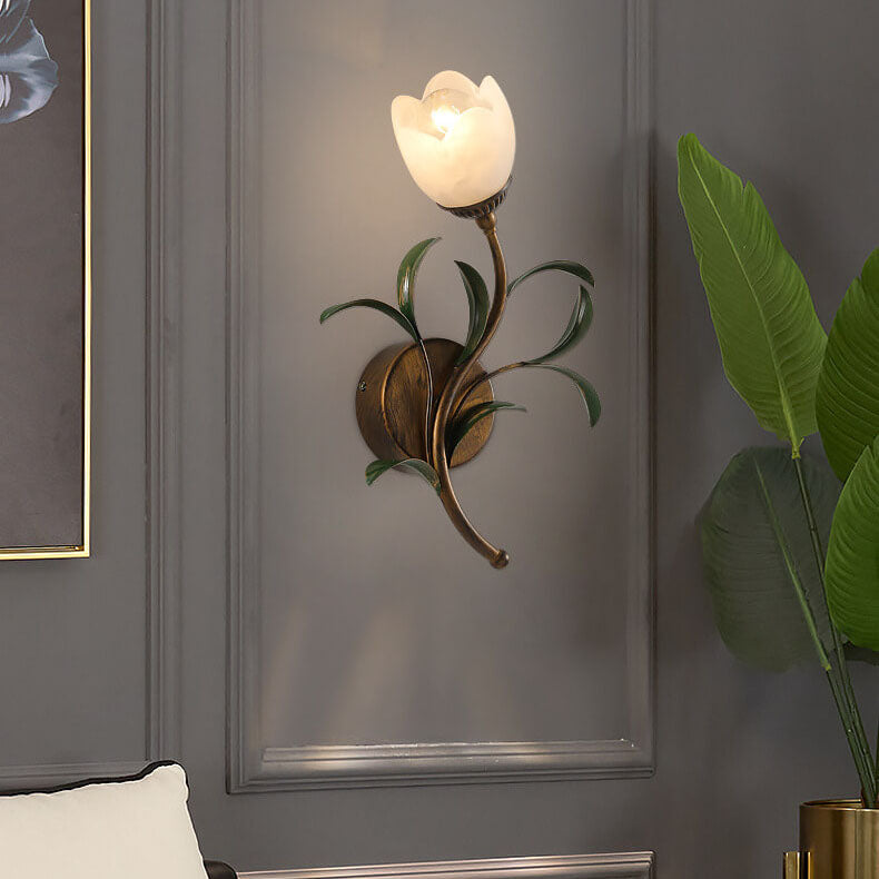 Glass Flower Wall Lamp