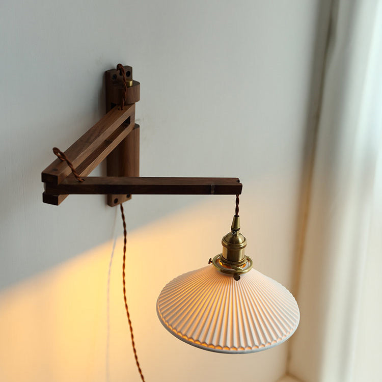 Homestay Telescopic Ceramic Folding Wall Lamp
