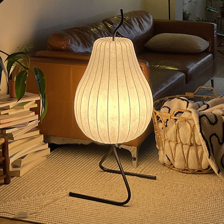 Pear Silk Fabric Iron Floor Lamp