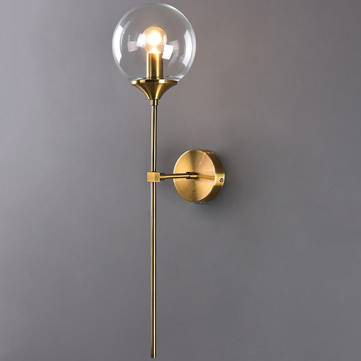 Round Iron Glass Living Wall Lamp