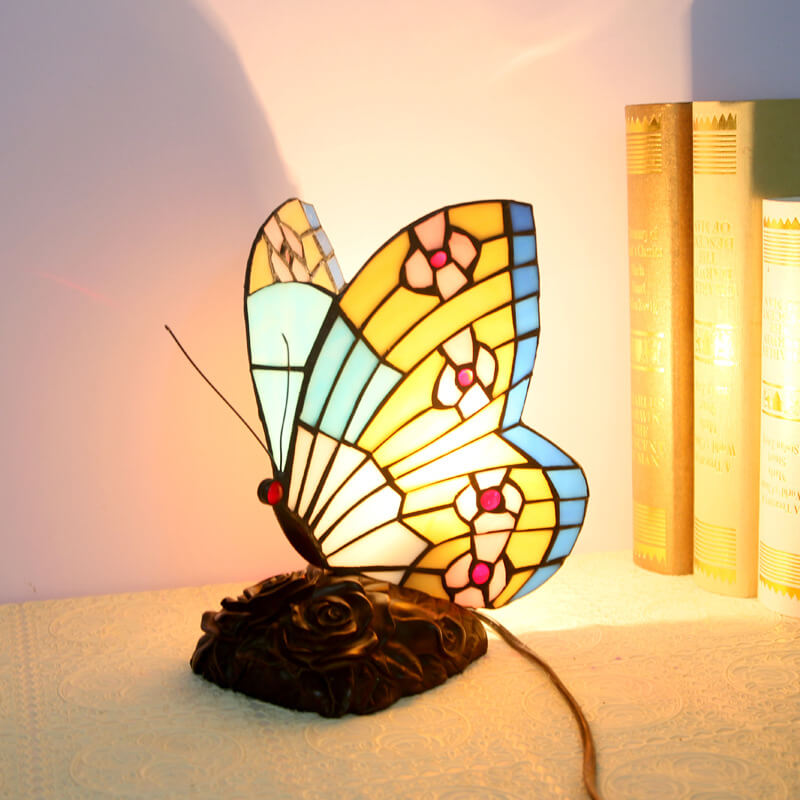Butterfly Shape Stained Glass Table Lamp