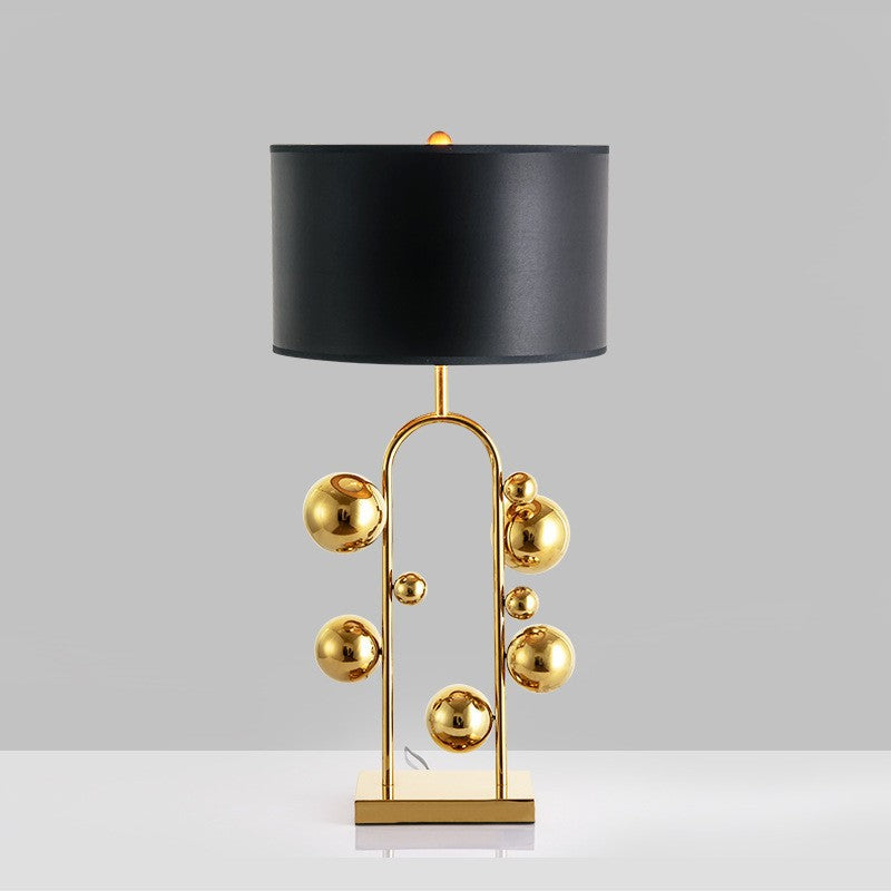 Fabric Round Iron Globe Table Lamp