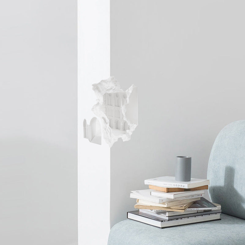 Rectangular Plaster Recessed Living Wall Lamp
