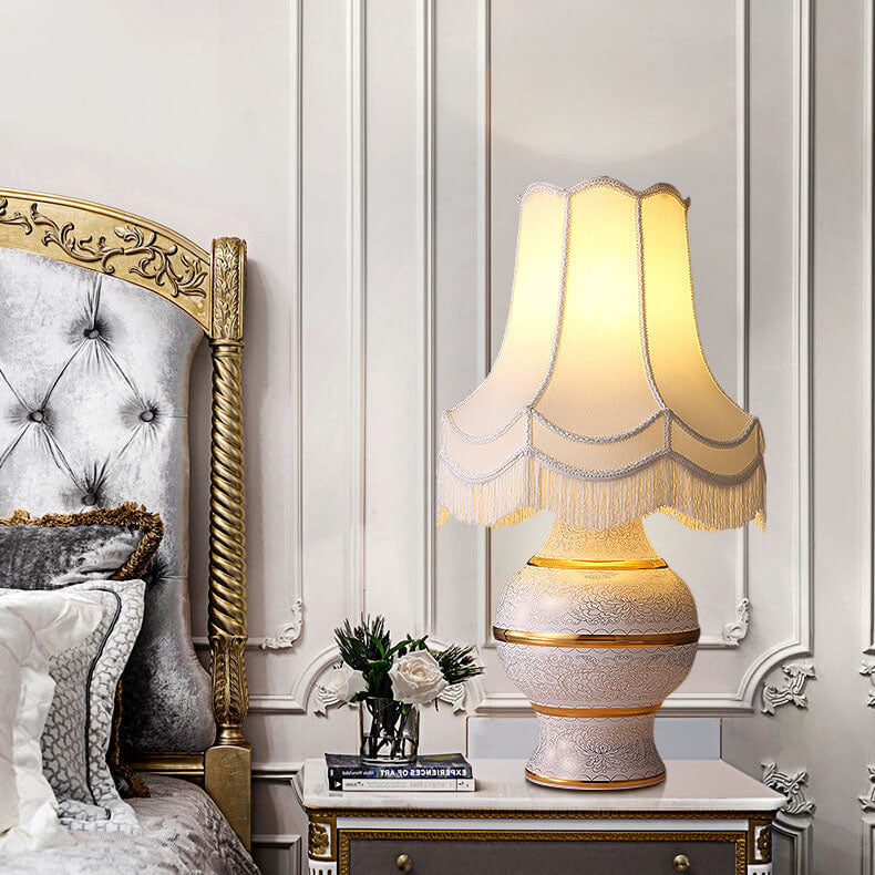 Vase Ceramic Copper Fabric Table Lamp