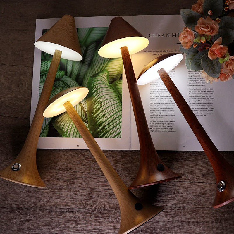 Wood Grain Iron Acrylic Table Lamp