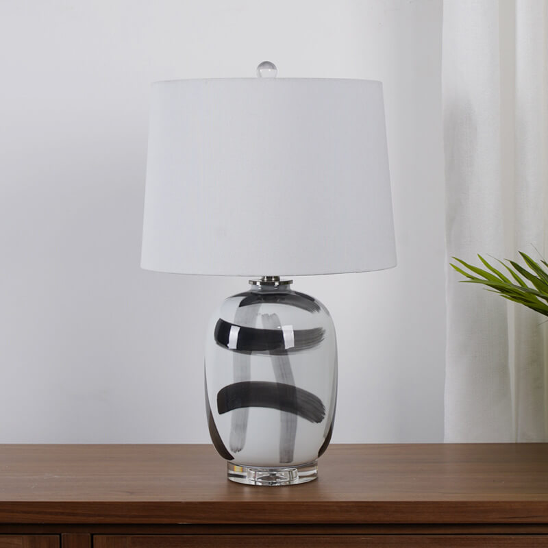 American Dome Fabric Ink Table Lamp