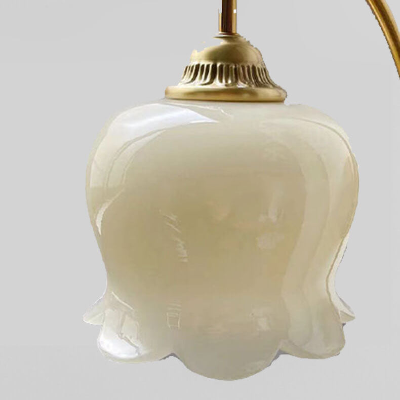 Cream Petal Resin Copper Wall Lamp