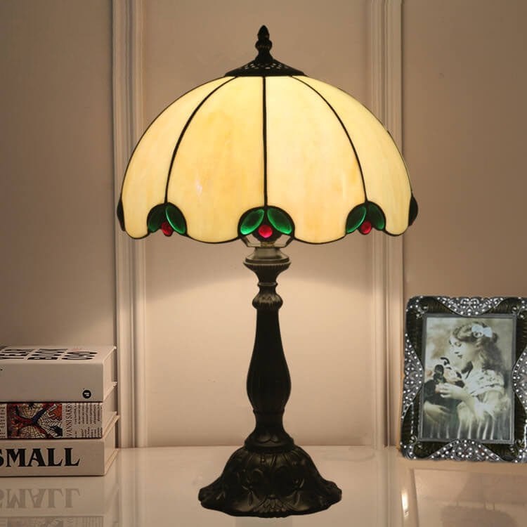 Beige Green Gem Dome Table Lamp