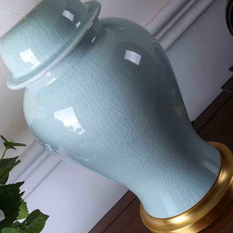 Fabric Ceramic Vase Study Table Lamp
