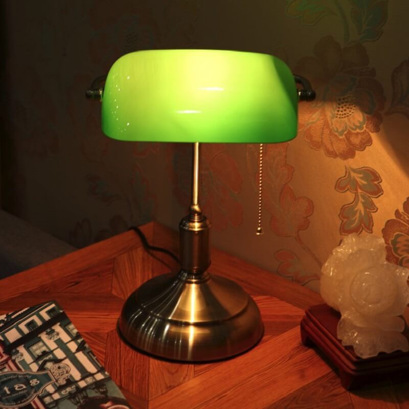 Metal Glass Eye Protection Table Lamp
