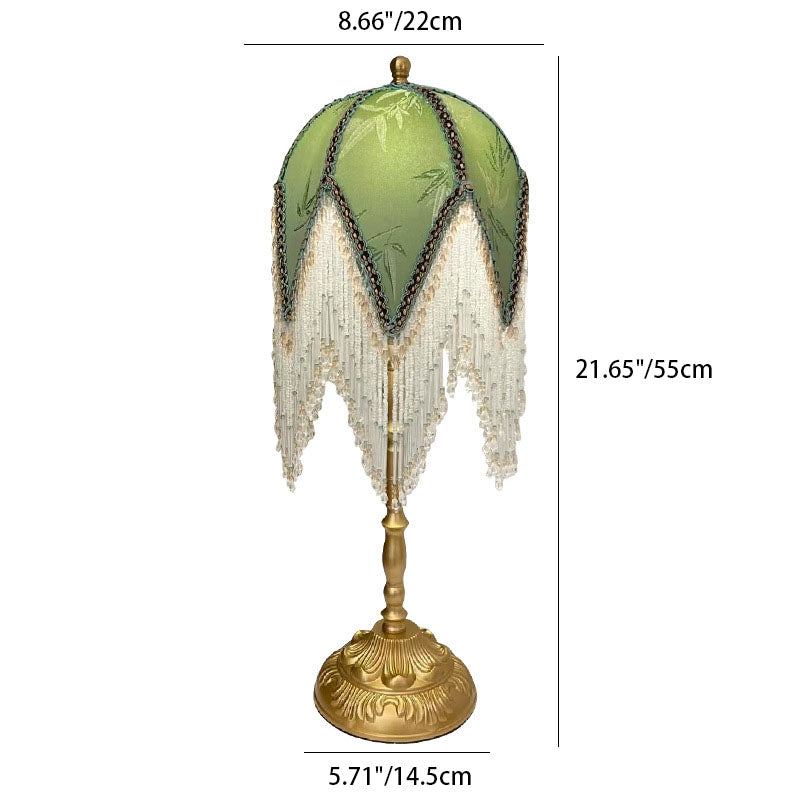 Tassel Leaf Iron Fabric Table Lamp
