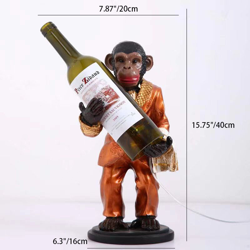 Orangutan Wine Bottle Glass Table Lamp