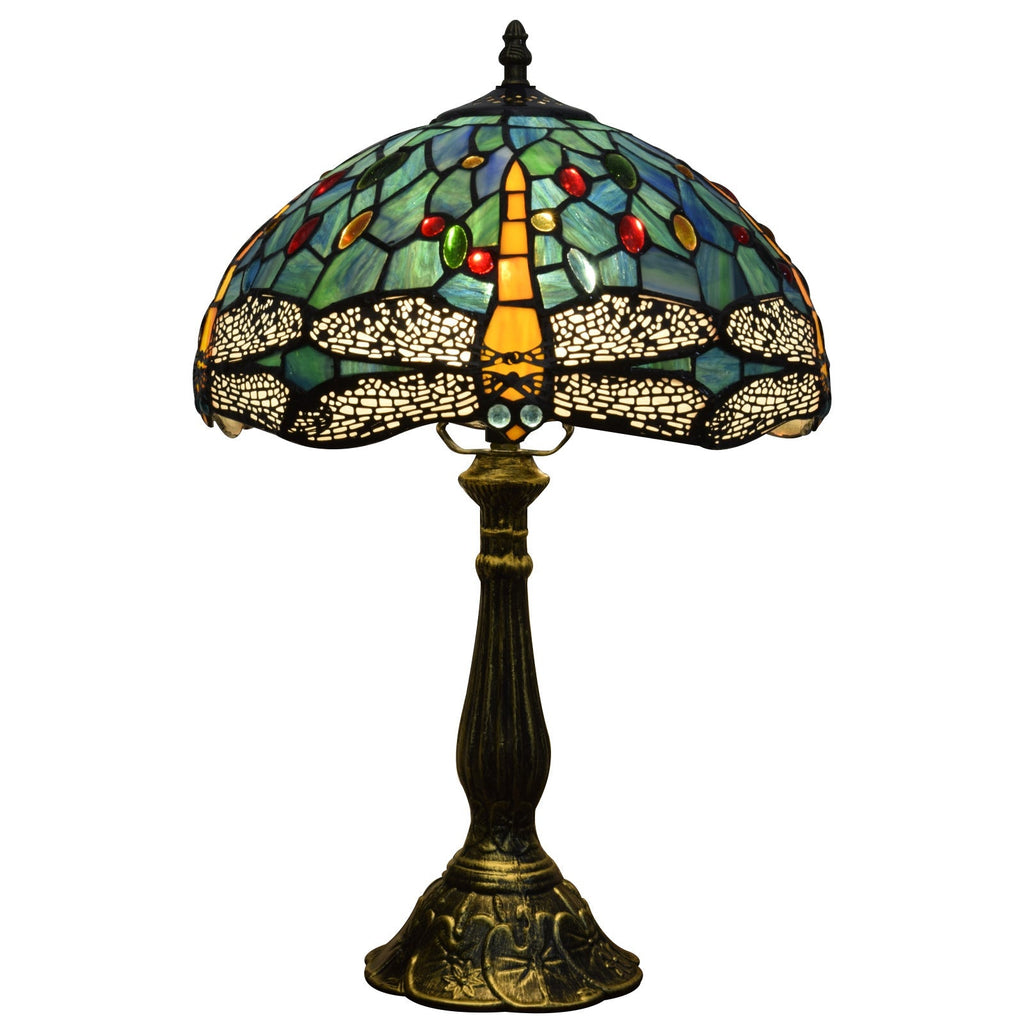 Dragonfly Stained Glass Study Table Lamp
